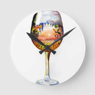 The story of wine round clock