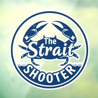 The Strait Shooter Coastal Crab Logo Window Cling