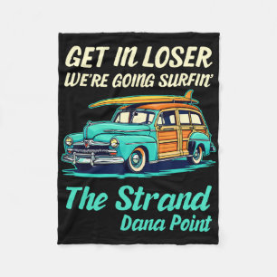 The Strand Beach Surf Dana Point Women Men Vintage Fleece Blanket