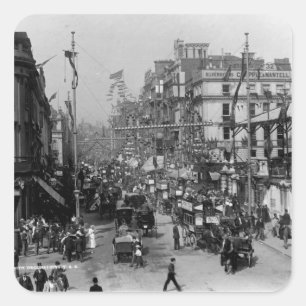 The Strand London with Jubilee Decorations Square Sticker