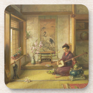 The Stray Shuttlecock (oil on canvas) Coaster