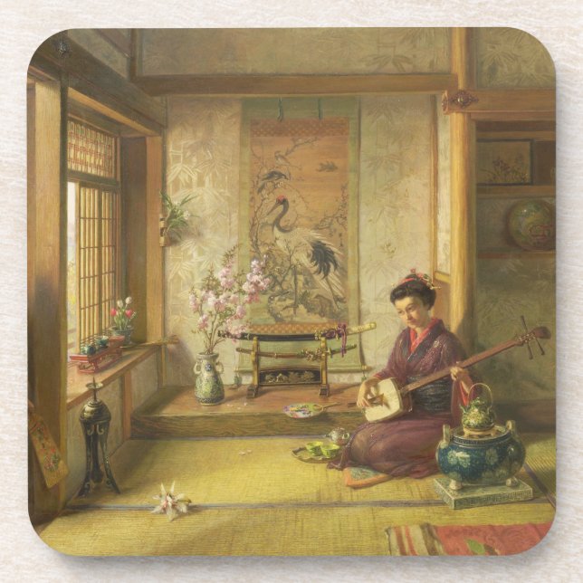 The Stray Shuttlecock (oil on canvas) Coaster (Front)