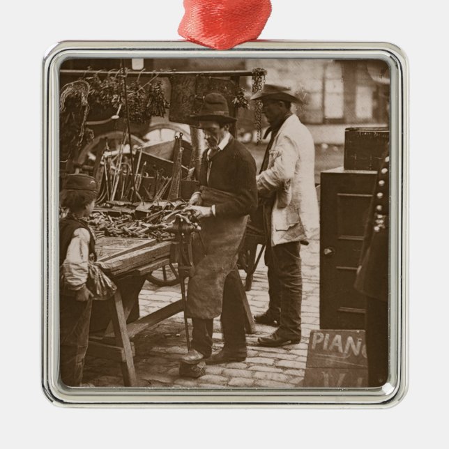The Street Locksmith, from 'Street Life in London' Metal Tree Decoration (Front)