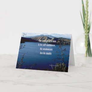 The strength of a man greeting cards