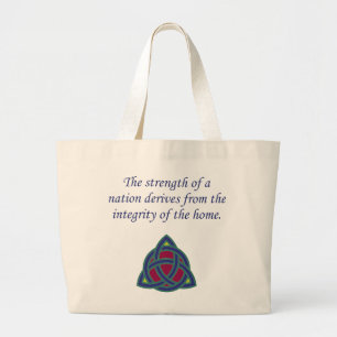 The Strength Of A Nation - Family Quote  Large Tote Bag
