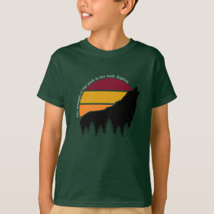 The Strength of the Pack is the Wolf Retro Sunset T-Shirt
