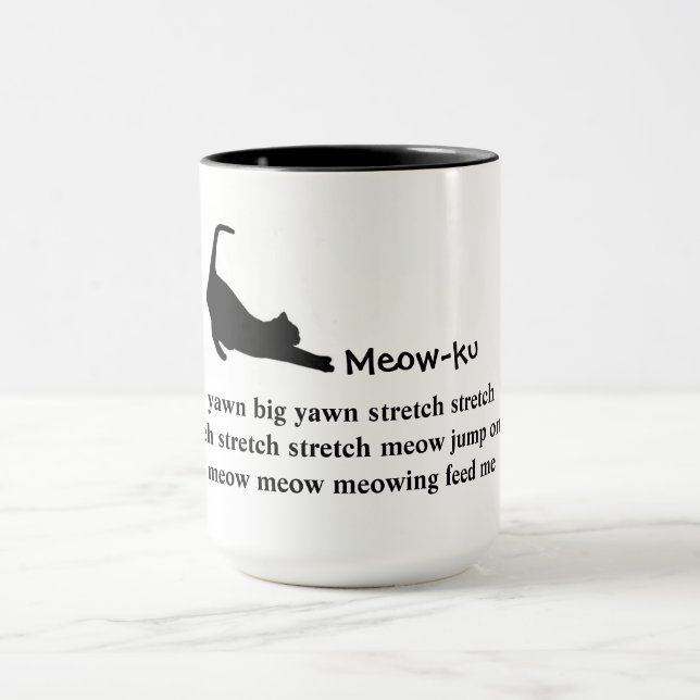 The Stretch: Meow-ku Cat Mug (Center)