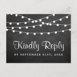 The String Lights On Chalkboard Wedding Collection Invitation Postcard