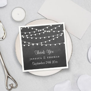 The String Lights On Chalkboard Wedding Collection Napkin