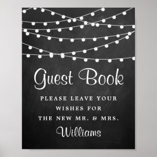 The String Lights On Chalkboard Wedding Collection Poster