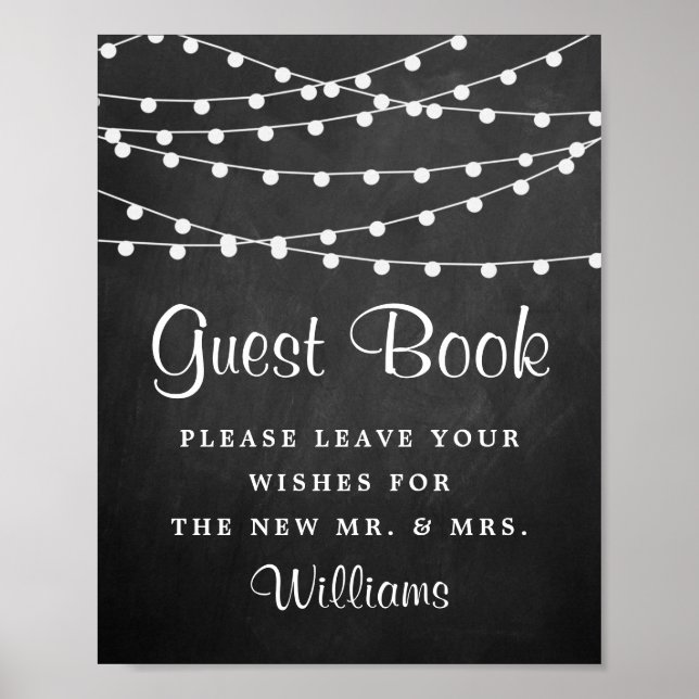 The String Lights On Chalkboard Wedding Collection Poster (Front)