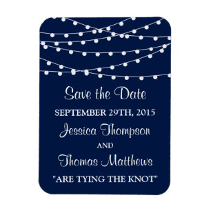 The String Lights On Navy Blue Wedding Collection Magnet