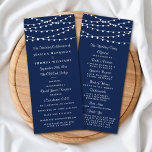 The String Lights On Navy Blue Wedding Collection Programme<br><div class="desc">Simple yet elegant, the string lights on navy blue wedding collection is a stunning design featuring lovely white hanging string lights on a navy blue background, which is perfect for any modern wedding celebration. These programs can be personalised for your special occasion and would make the perfect order of service...</div>