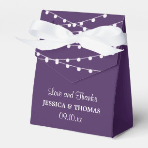 The String Lights On Purple Wedding Collection Favour Box