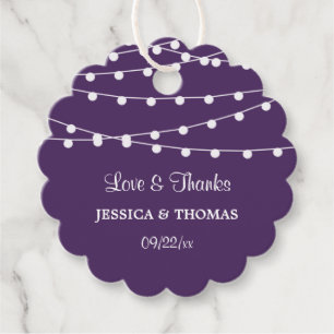 The String Lights On Purple Wedding Collection Favour Tags