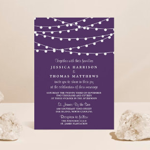 The String Lights On Purple Wedding Collection Invitation
