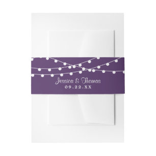 The String Lights On Purple Wedding Collection Invitation Belly Band
