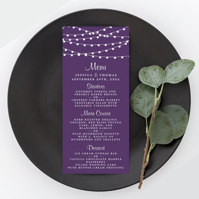 The String Lights On Purple Wedding Collection Menu (Creator Uploaded)