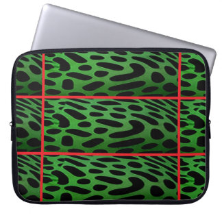 The Striped Green Leopard Computer Electronics Bag