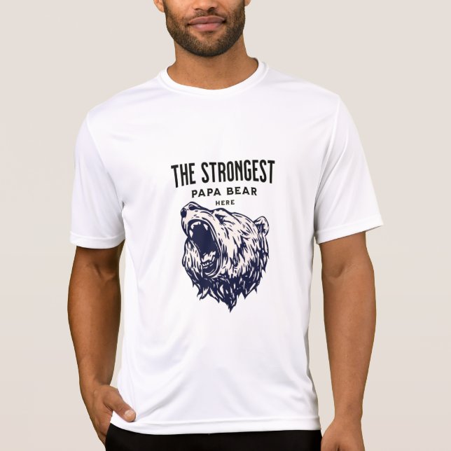 The Strongest Papa Bear, Fathers day Personalise T-Shirt (Front)
