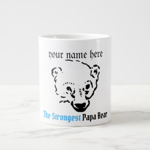 the strongest papa bear, Simple Dad gift Large Coffee Mug
