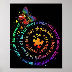 The Strongest People Butterfly Autism Awareness Poster