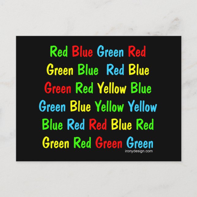 The Stroop Test Postcard (Front)