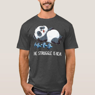 The Struggle is Real Deadlift Funny Panda T-Shirt