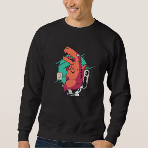 The Struggle Is Real Dinosaur Can T Reach Toilet P Sweatshirt