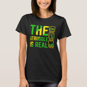The Struggle Is Real Dinosaur Workout Gym Cool rex T-Shirt