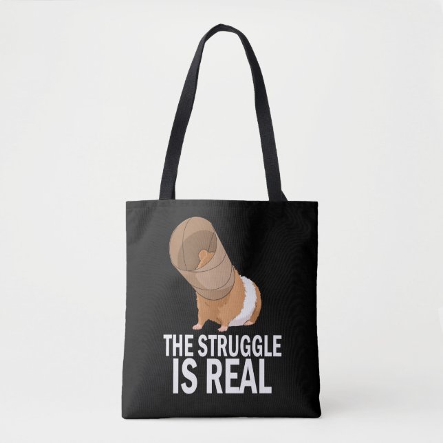 The Struggle is Real Gift Funny Guinea Pig Tote Bag (Front)