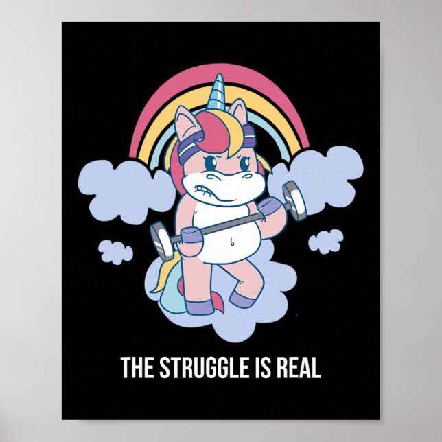 The Struggle Is Real Woman Girls Gym Workout Power Poster (Front)