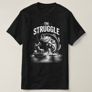 The Struggle Vintage Black & White Bass Fishing T-Shirt