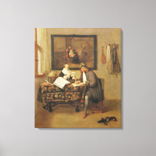The Studious Life, 1662 Canvas Print