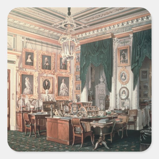 The Study of Alexander III  at Gatchina Palace Square Sticker (Front)