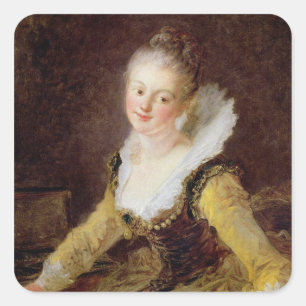 The Study, or The Song, c.1769 Square Sticker