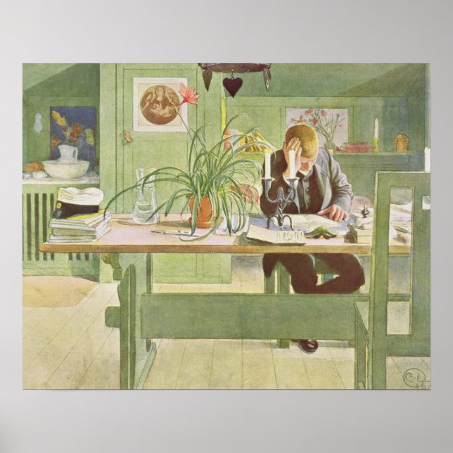 The Study Room, 1908 by Carl Larsson Poster (Front)