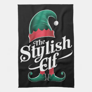 The Stylish Elf Group Matching Family Christmas  Tea Towel
