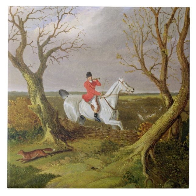 The Suffolk Hunt - Gone Away (oil on canvas) Tile (Front)