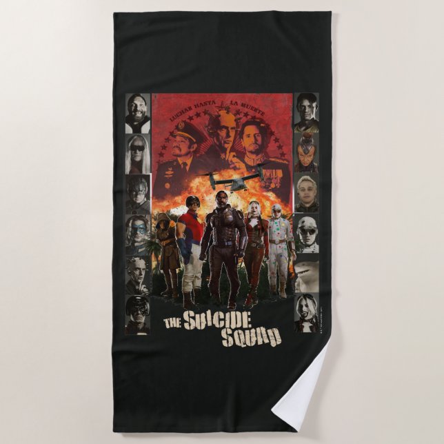 The Suicide Squad | Exlposive Character Roster Beach Towel (Front)