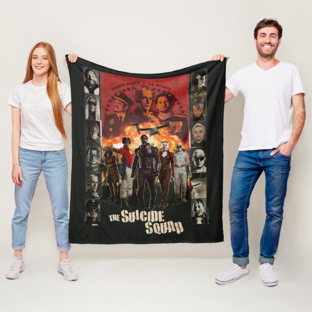 The Suicide Squad | Exlposive Character Roster Fleece Blanket (In Situ)