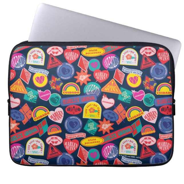 The Suicide Squad | Harley Quinn Badge Pattern Laptop Sleeve (Front)