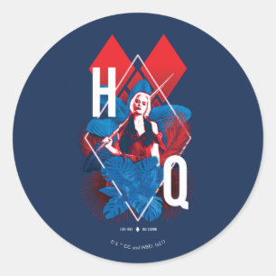 The Suicide Squad   Harley Quinn Fern & Diamonds Classic Round Sticker