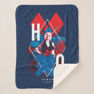 The Suicide Squad | Harley Quinn Fern & Diamonds Sherpa Blanket