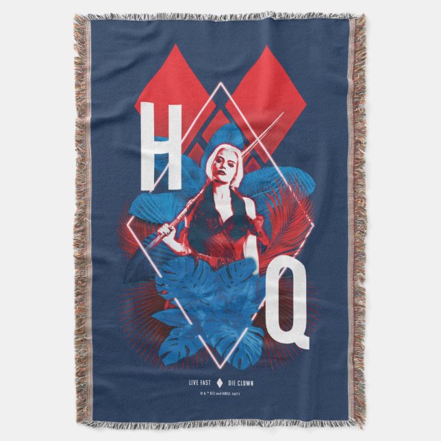 The Suicide Squad | Harley Quinn Fern & Diamonds Throw Blanket (Front Vertical)