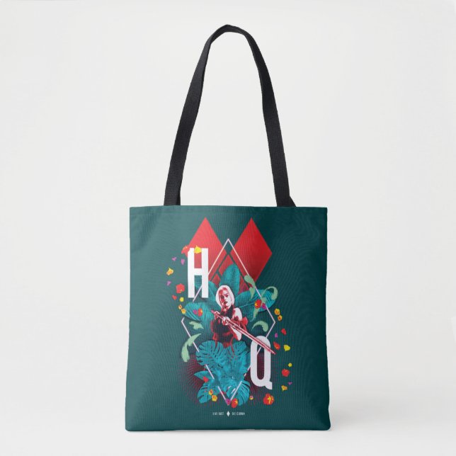 The Suicide Squad | Harley Quinn Floral Diamond Tote Bag (Front)
