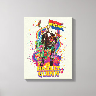 The Suicide Squad | Harley Quinn Flowers & Rainbow Canvas Print