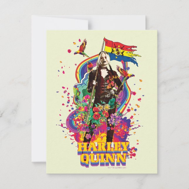 The Suicide Squad | Harley Quinn Flowers & Rainbow Card (Front)