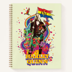 The Suicide Squad   Harley Quinn Flowers & Rainbow Notebook