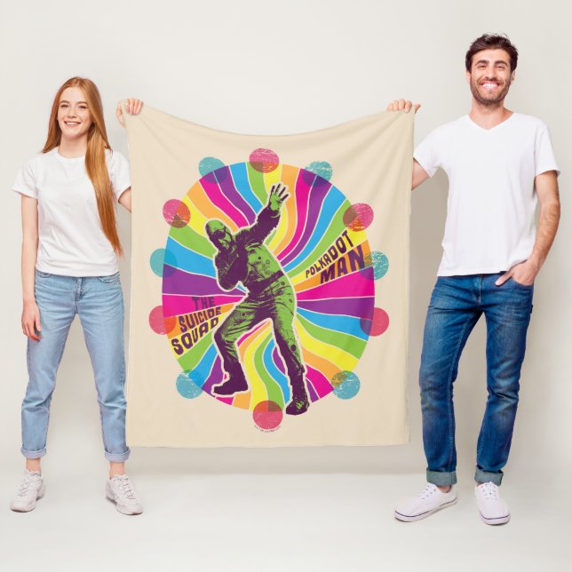 The Suicide Squad | Polka-Dot Man Psychedelic Fleece Blanket (In Situ)